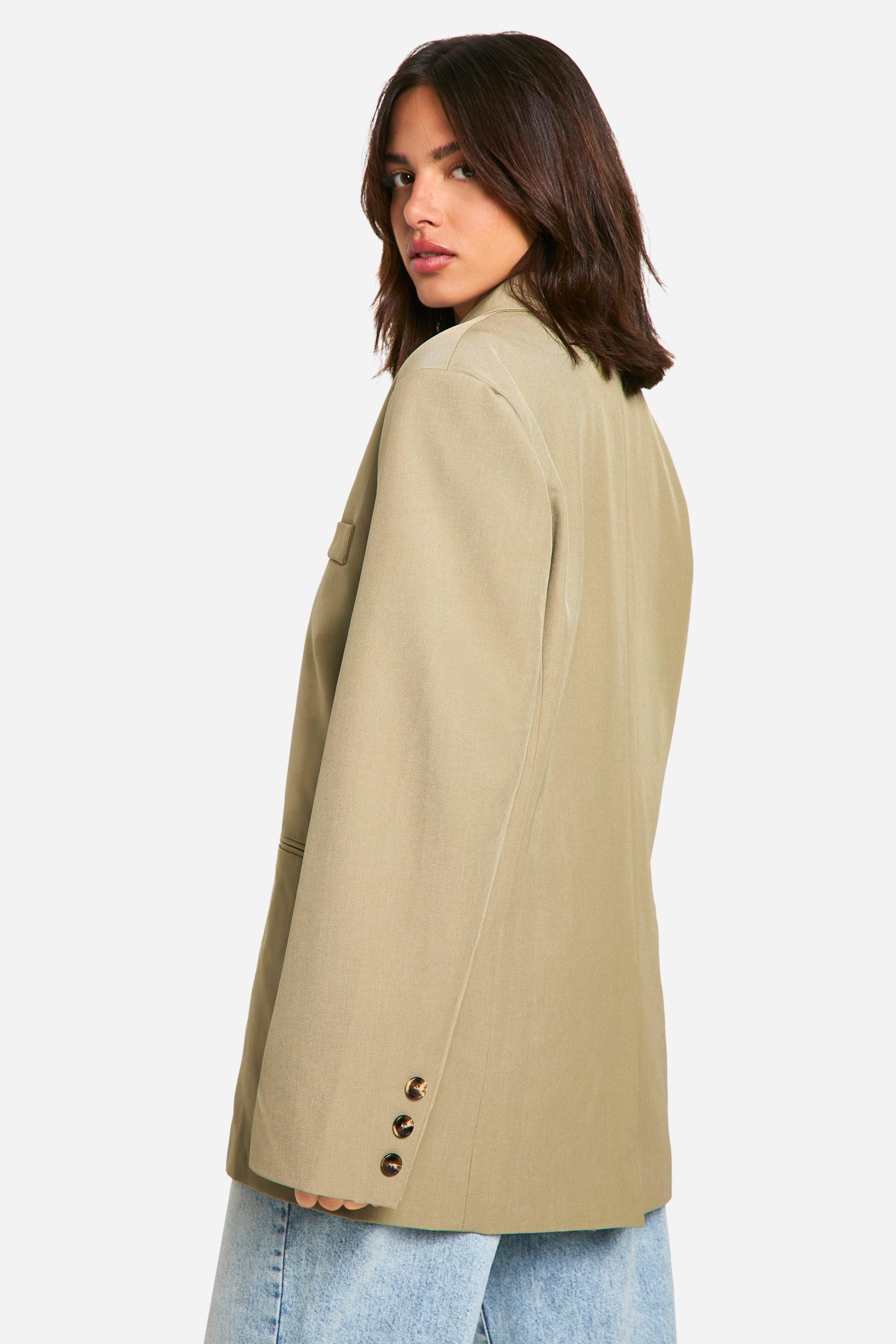 Khaki longline blazer shop